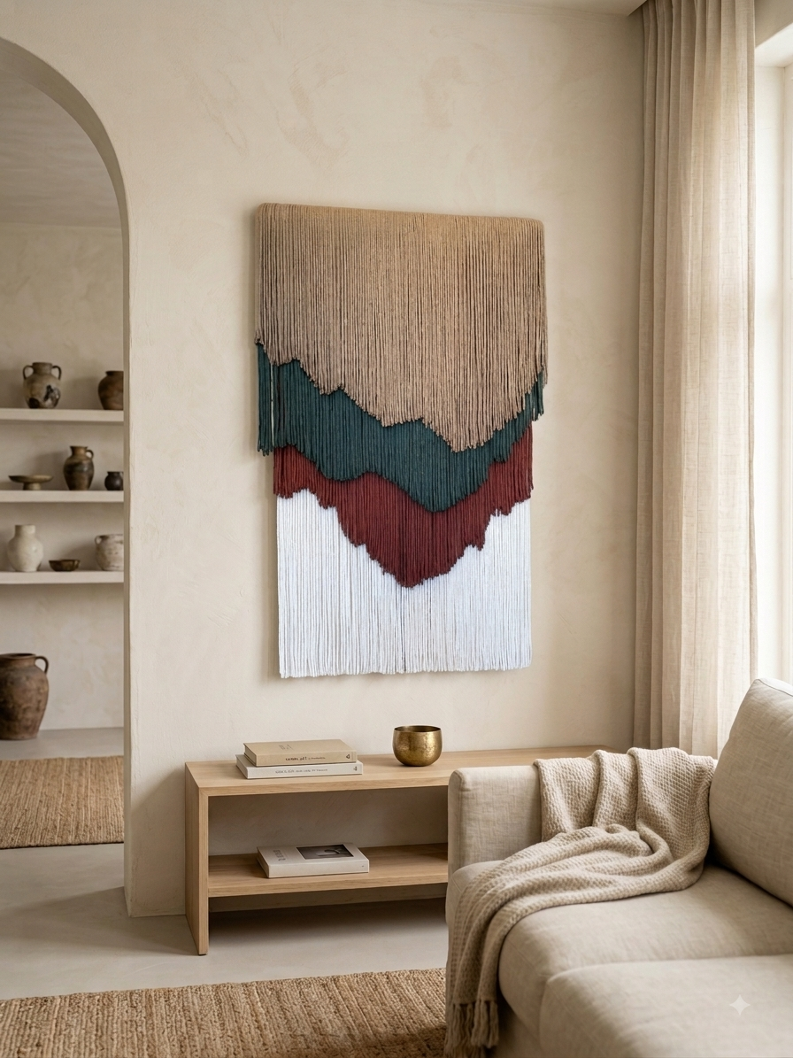 Painel Camadas aplicado em sala de estar